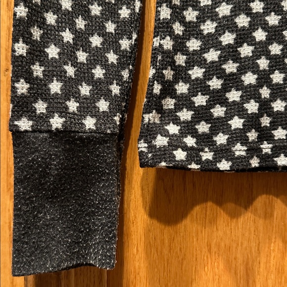 Free People Vintage Star Spangled Ombre Waffle Knit Thermal Top in Dark Gray  S - Picture 5 of 8